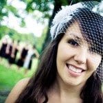 Bride with veil smile outside at wedding ceremony in Nashville Tennessee