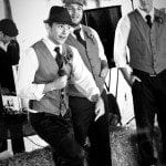 Groomsmen talking at wedding ceremony in Nashville Tennessee