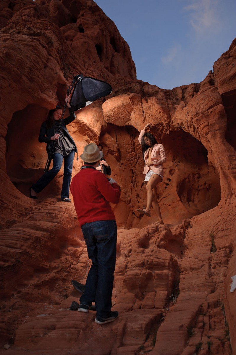 Photography Crew shooting at Nevada Valley of Fire