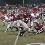 MBA football player runs the football down the field in Tennessee