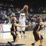Belmont basketball player goes for a jump shot in Tennessee