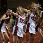 Football cheerleaders perform a cheer in Tennessee