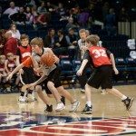 young basketball player charges towards the basket in Tennessee