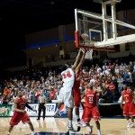 Belmont basket ball player goes against Austin Peay Player in Tennessee