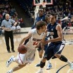 Belmont basketball player charges past the defense in Tennessee
