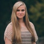 blonde girl with intense look outside in Tennessee