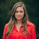 girl in red dress outside in Tennessee