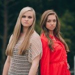 two girls outside with serious looks in Tennessee