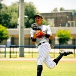 Baseball player runs for the catch in the outfield in Tennessee