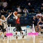 child basketball player takes a shot in Tennessee