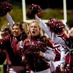 MBA football cheerleaders rally the crowd at the football game in Tennessee